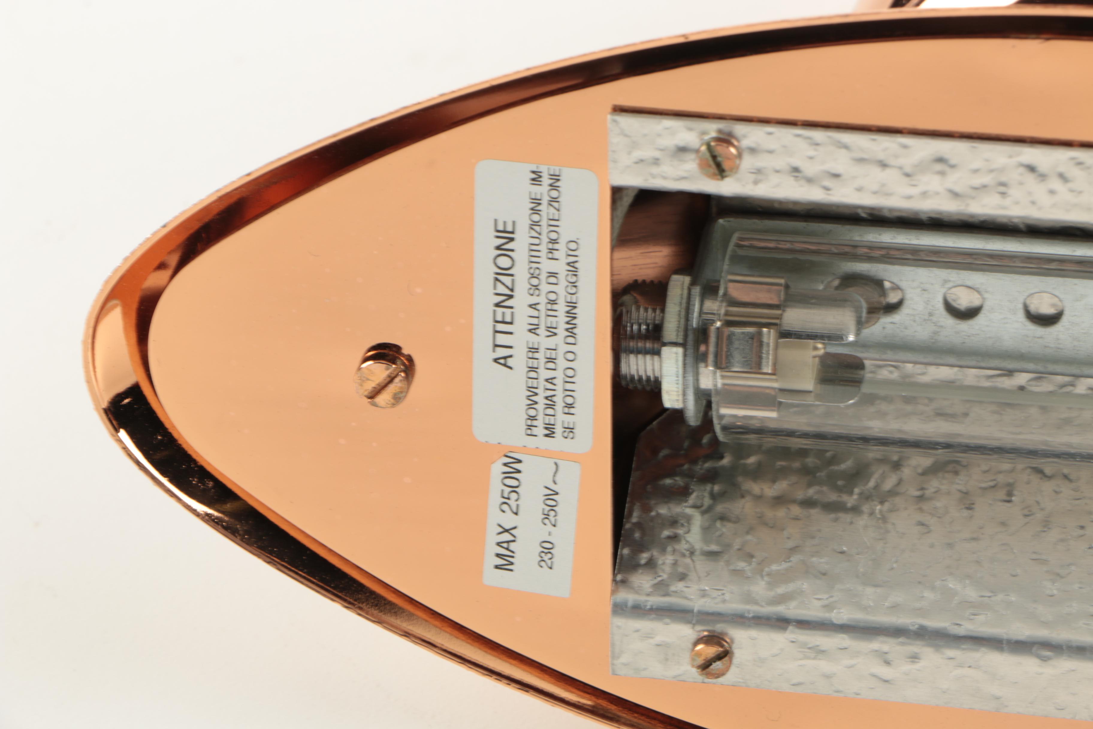 Modernist Italian Copper Tone Wall Lighting