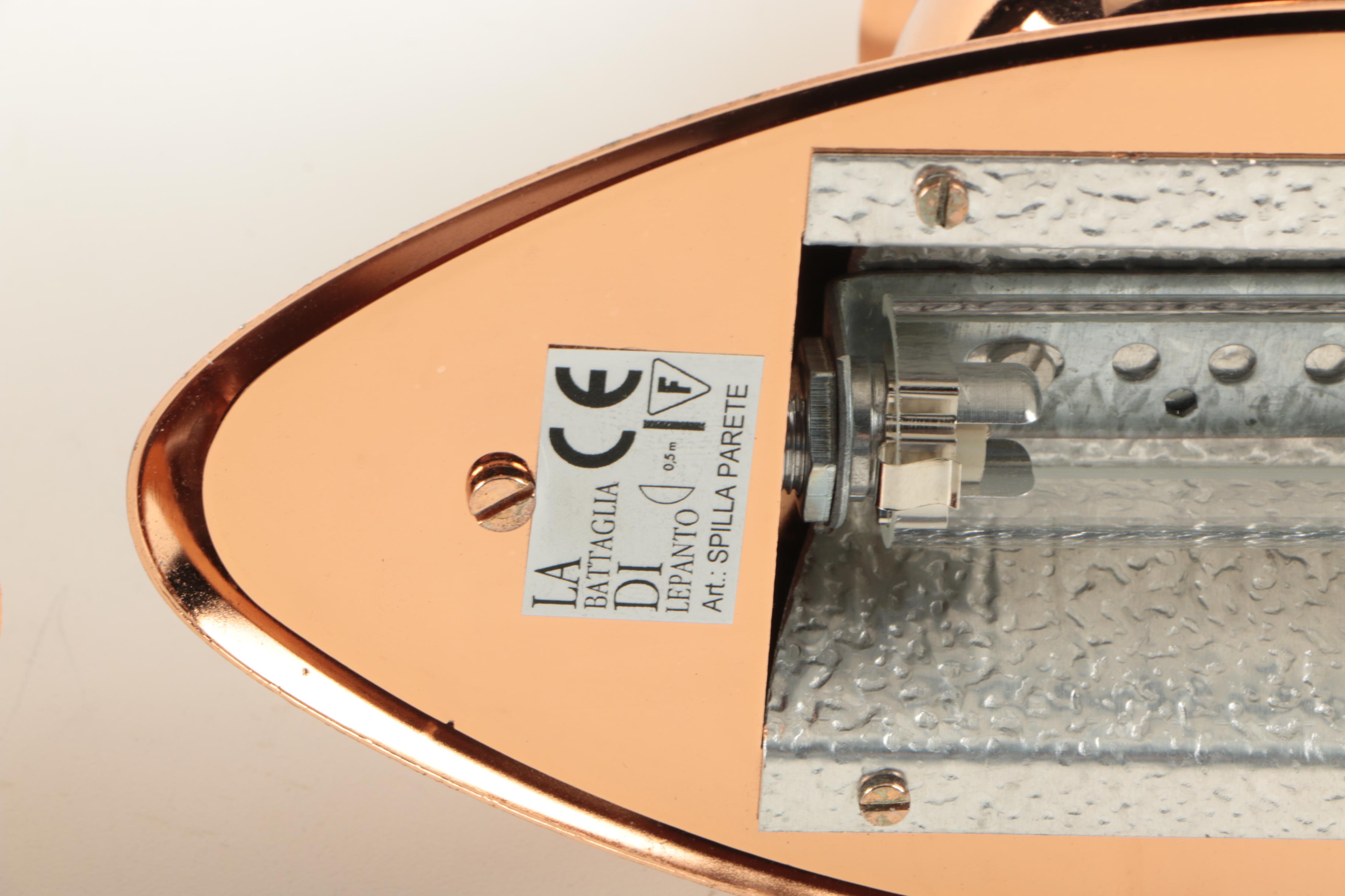 Modernist Italian Copper Tone Wall Lighting