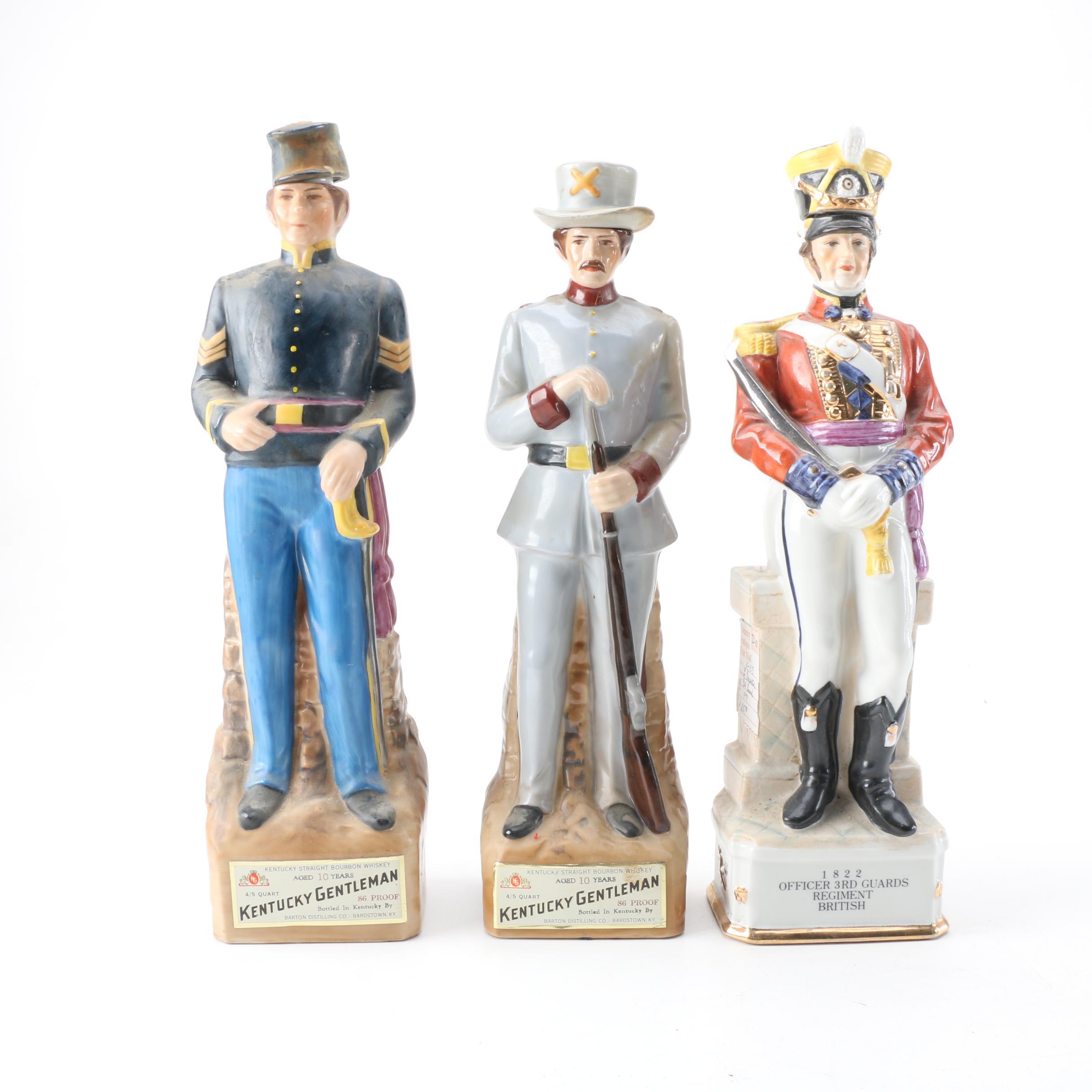 Vintage Military Liquor Decanters from Kentucky Gentleman and McCormick