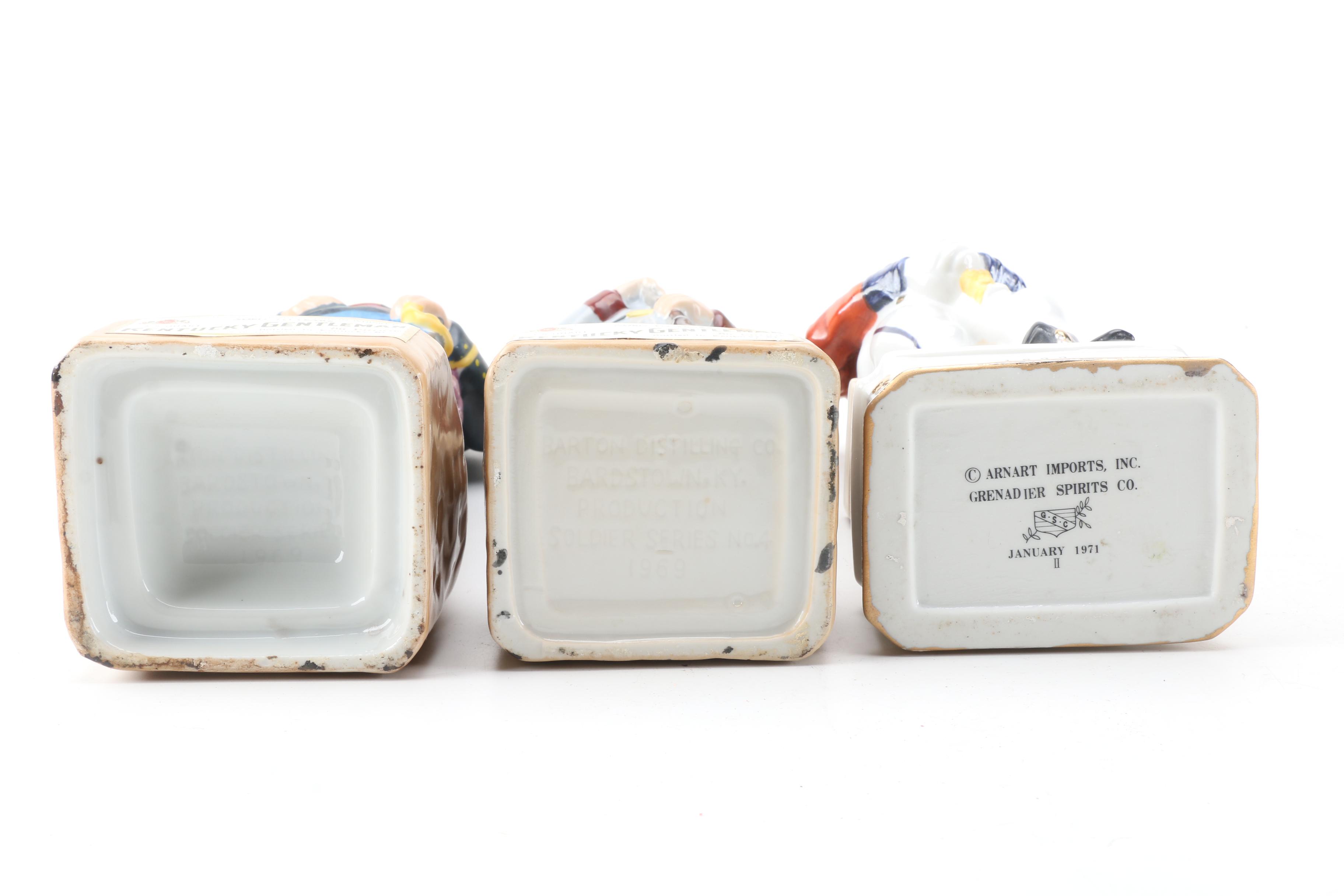 Vintage Military Liquor Decanters from Kentucky Gentleman and McCormick