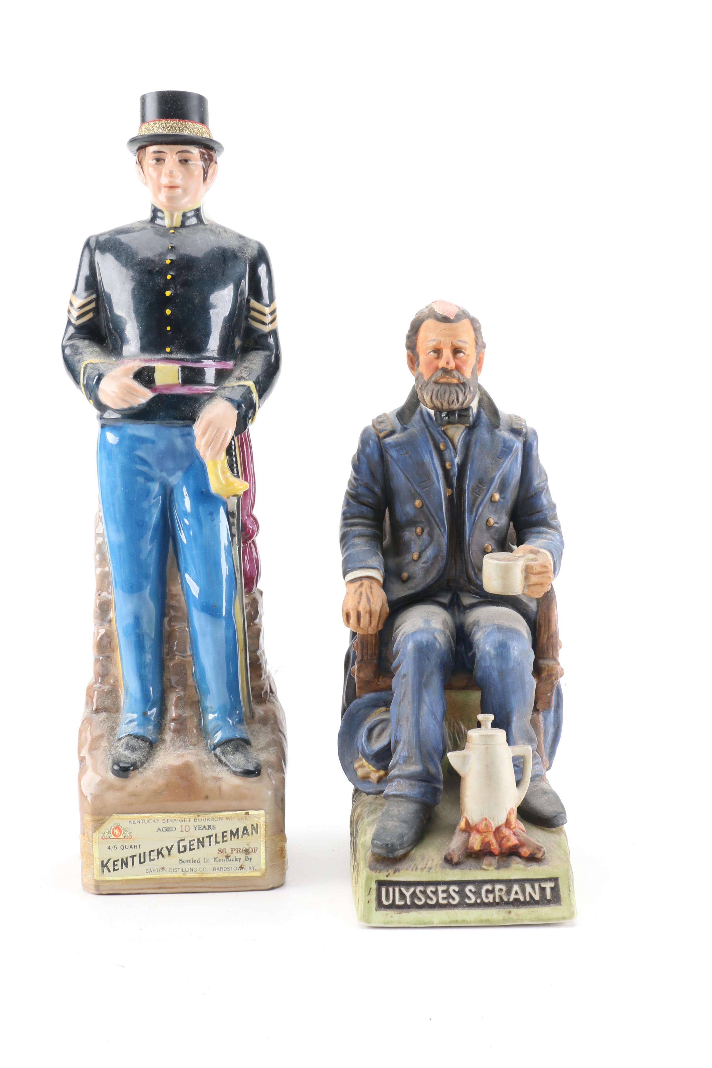 Vintage Military Liquor Decanters from Kentucky Gentleman and McCormick
