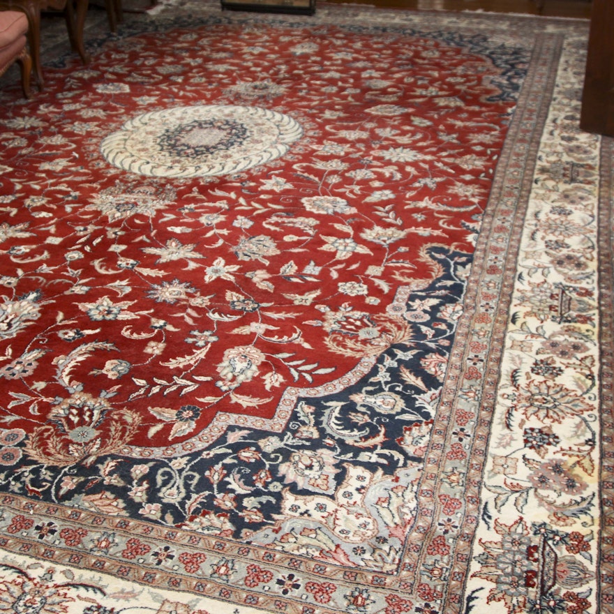 Hand-Knotted Sino-Persian Tabriz Area Rug