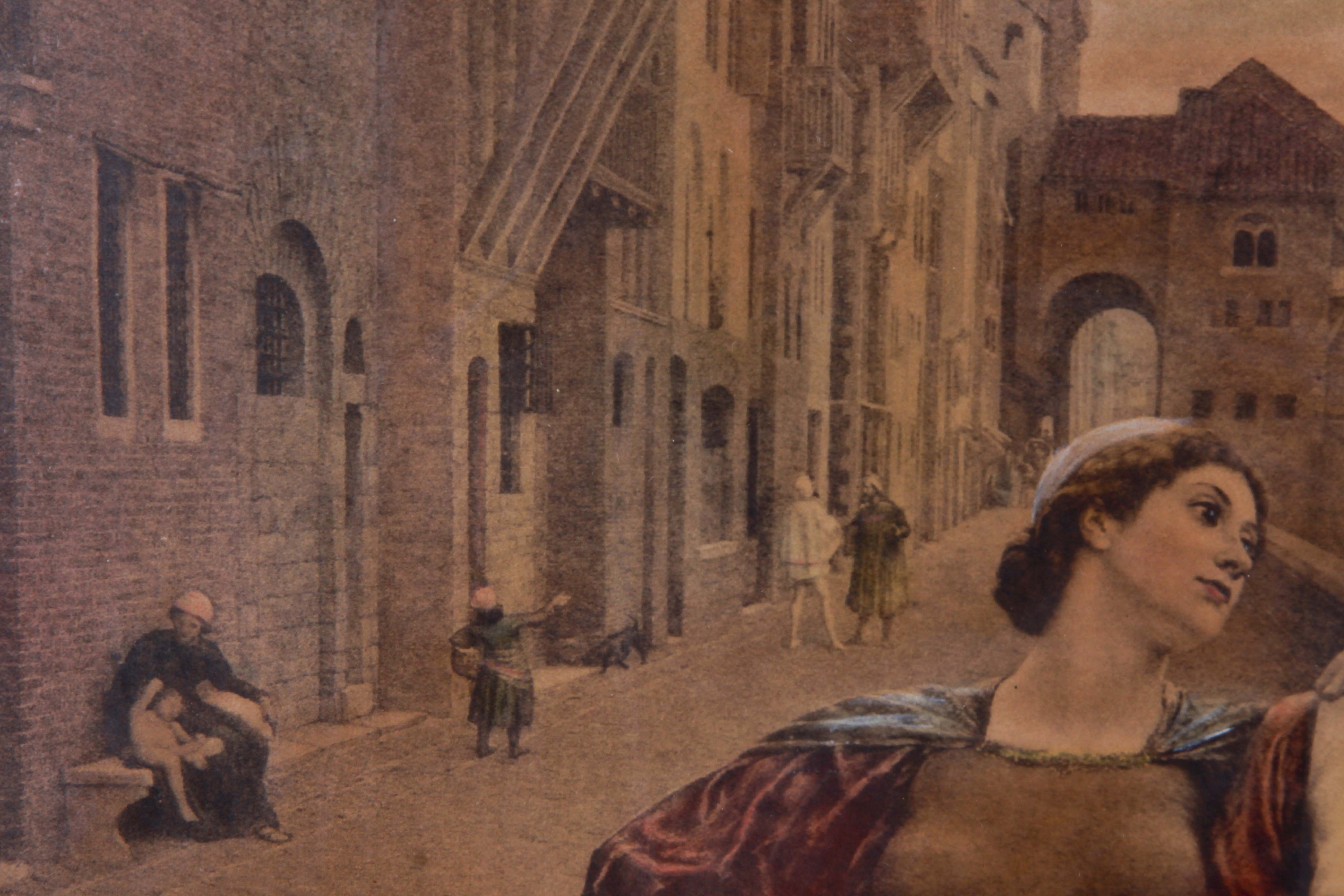 Vintage Framed Lithograph