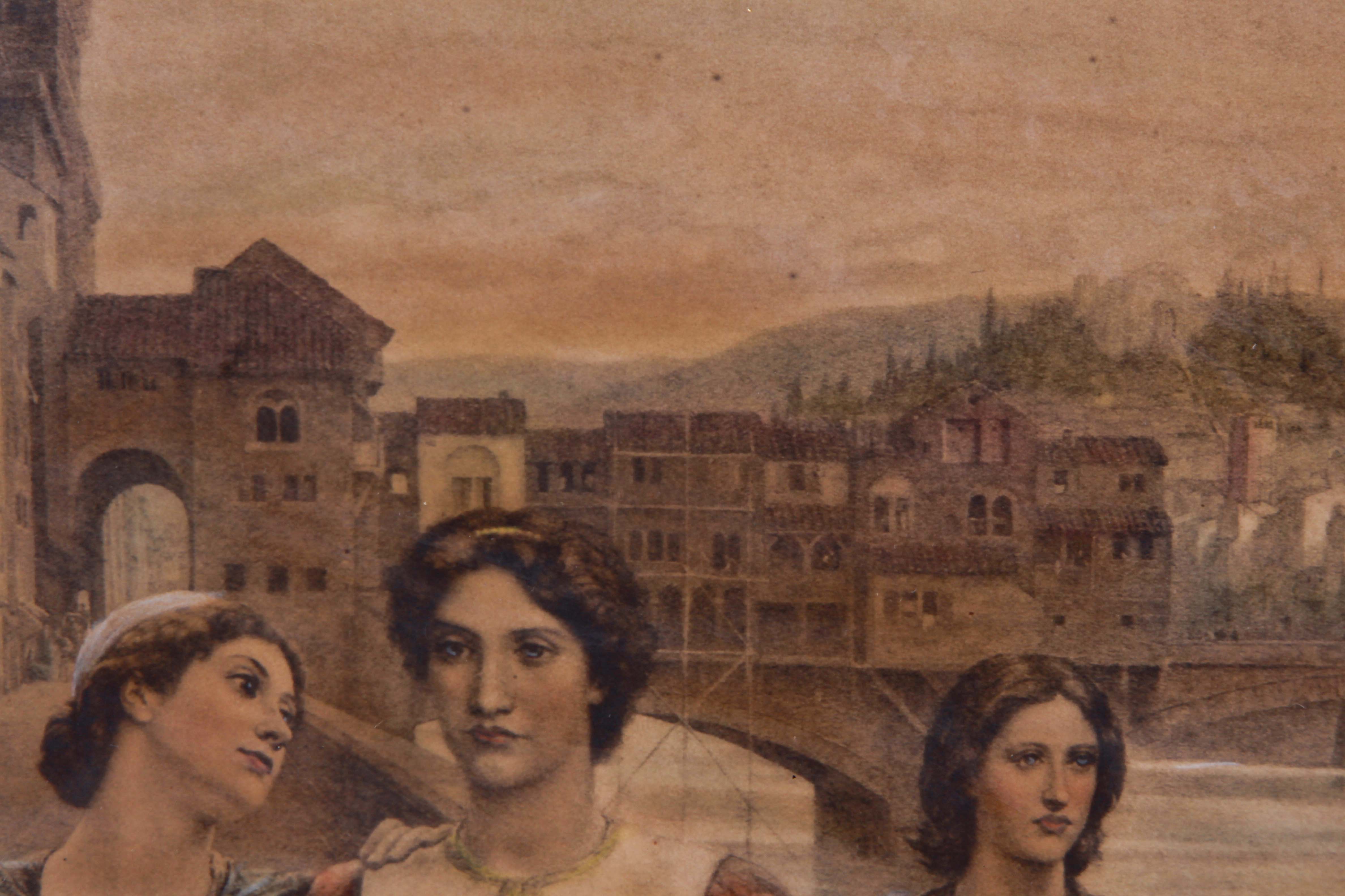 Vintage Framed Lithograph