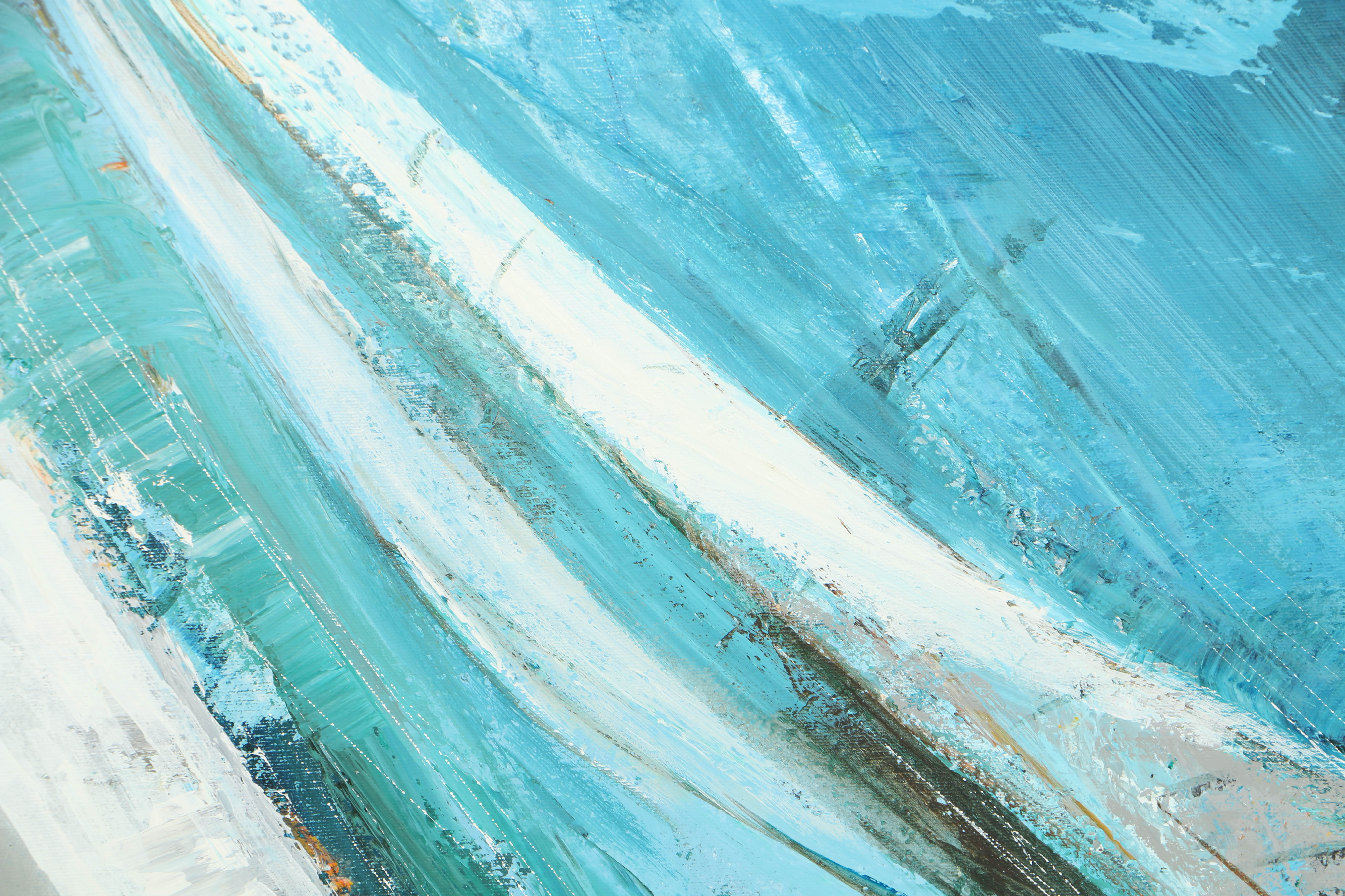 Kerry Hallam Abstract Oil Painting on Canvas of Marine Scene