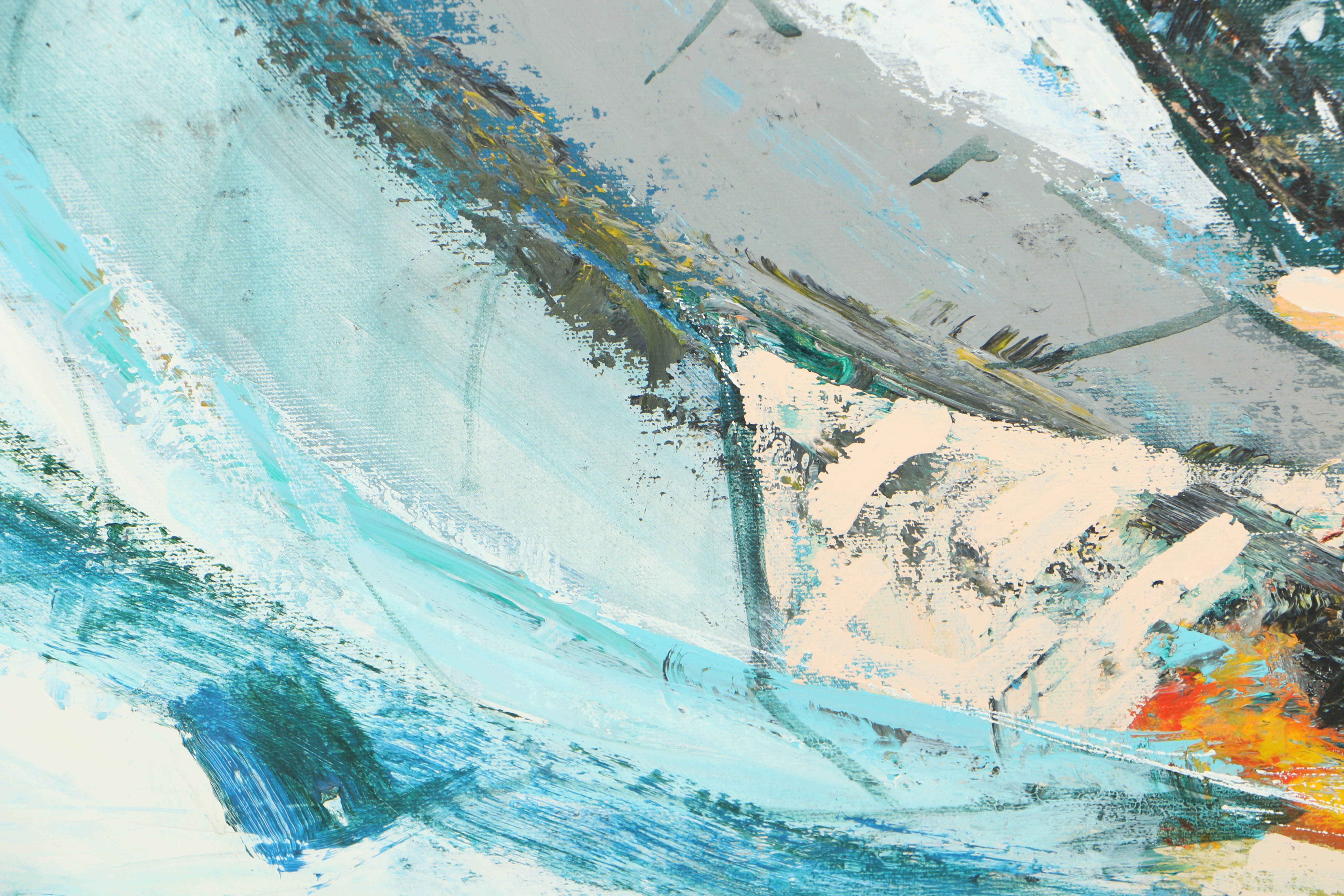 Kerry Hallam Abstract Oil Painting on Canvas of Marine Scene
