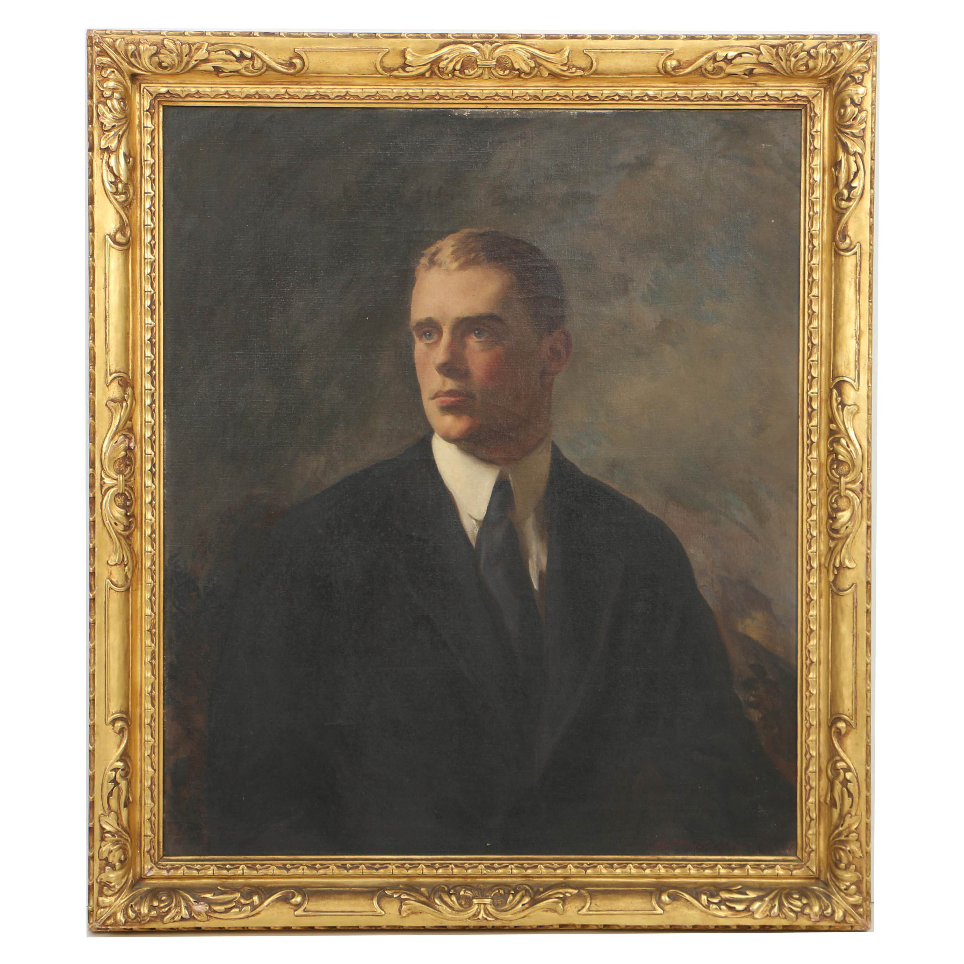 Joseph DeCamp Oil Painting on Canvas "Portrait of William Gilbert"