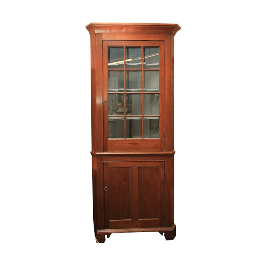 Circa 1820 Early Walnut Corner Cabinet