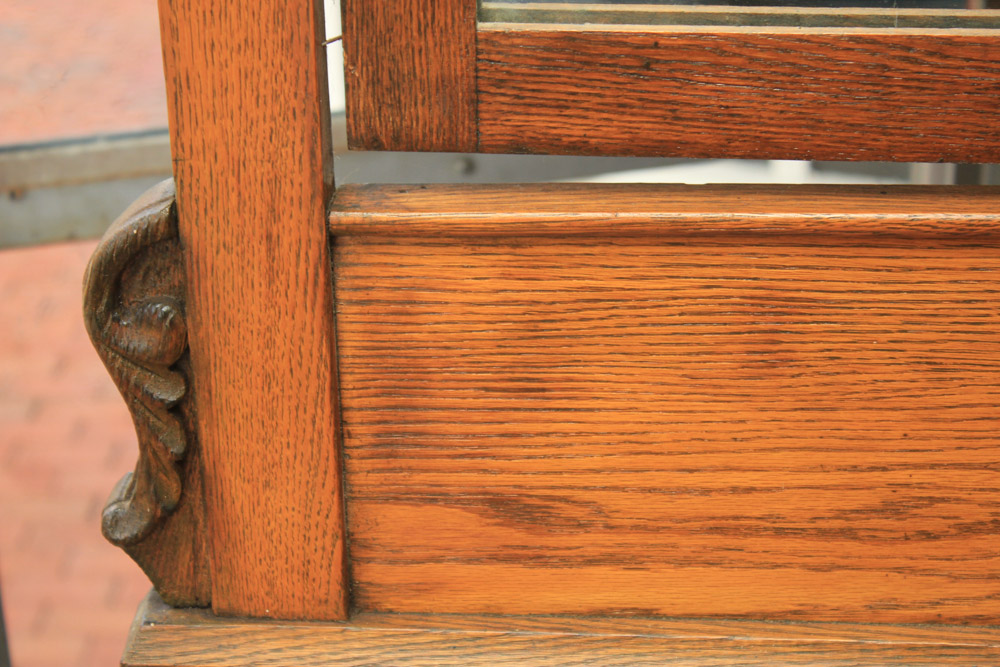 Antique Late Victorian Oak Dresser & Mirror