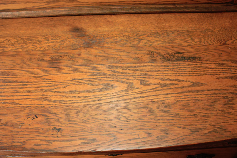 Antique Late Victorian Oak Dresser & Mirror