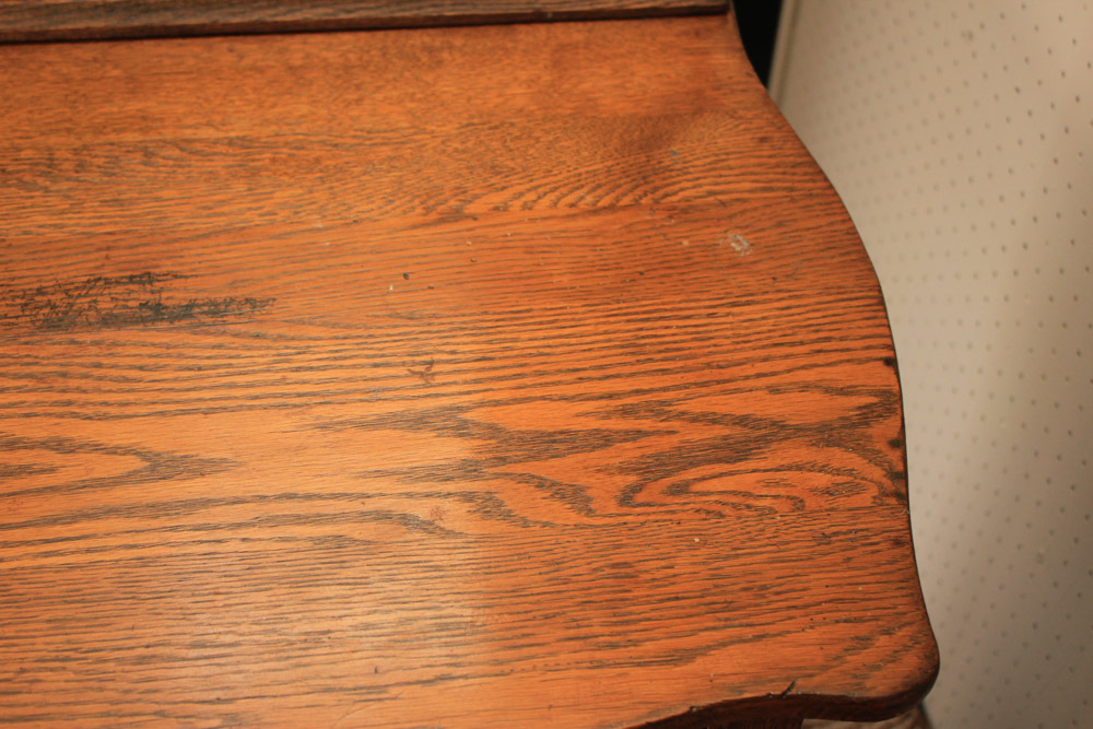 Antique Late Victorian Oak Dresser & Mirror