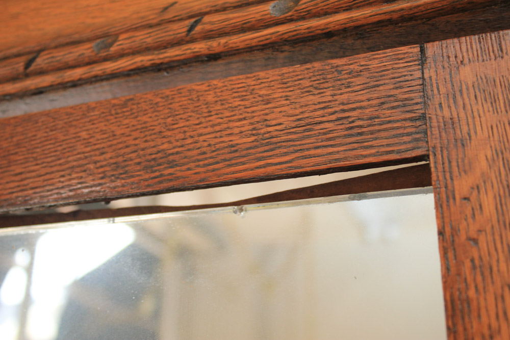 Antique Late Victorian Oak Dresser & Mirror