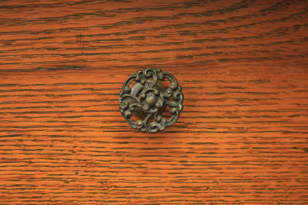 Antique Late Victorian Oak Dresser & Mirror