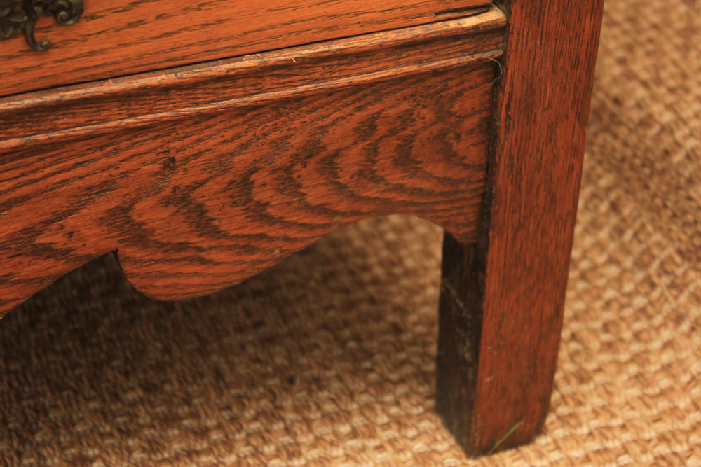 Antique Late Victorian Oak Dresser & Mirror