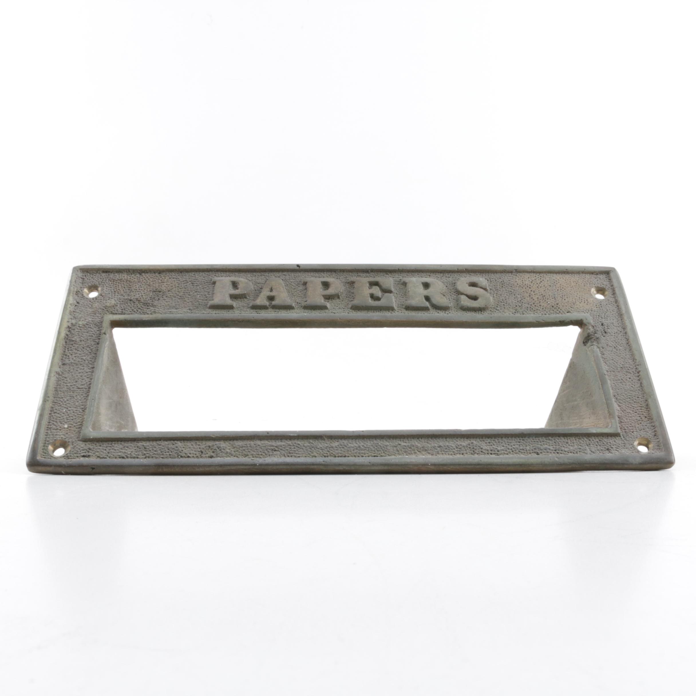 Metal "Papers" Door Slot