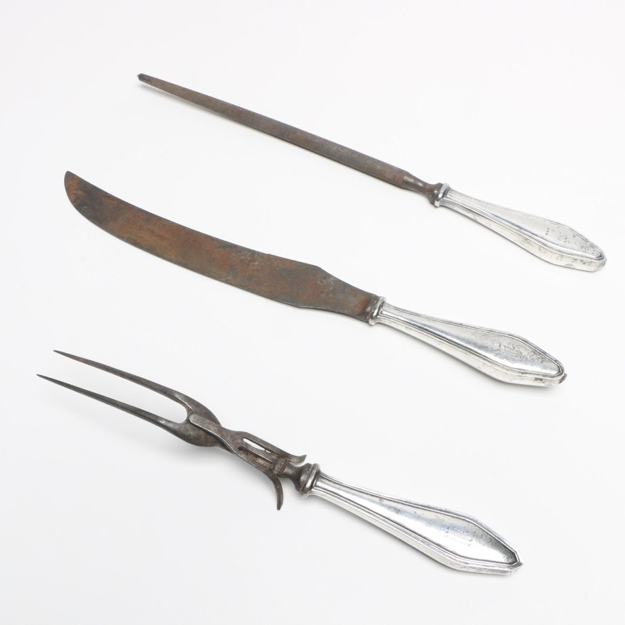 Sterling Silver Hollow Handle Carving Set