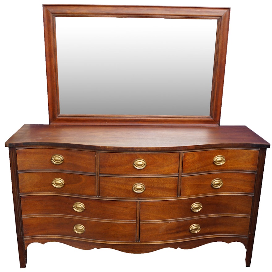 Hepplewhite Style Dresser with Mirror by Dixie