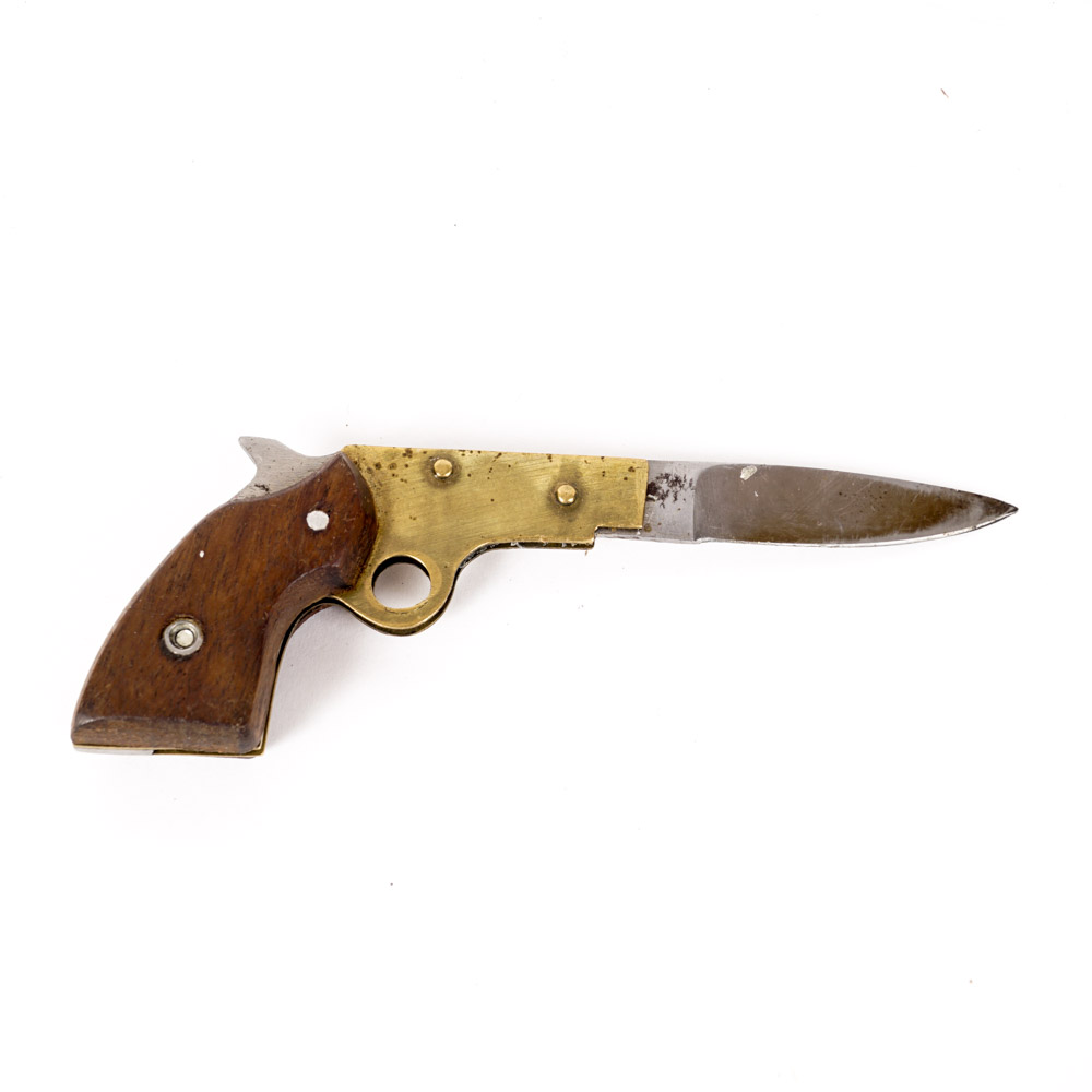 Vintage Gun-Shaped Pocket Knife