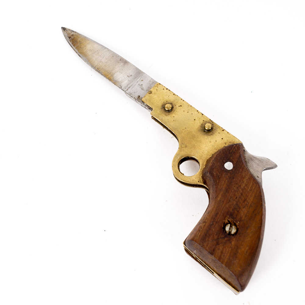 Vintage Gun-Shaped Pocket Knife