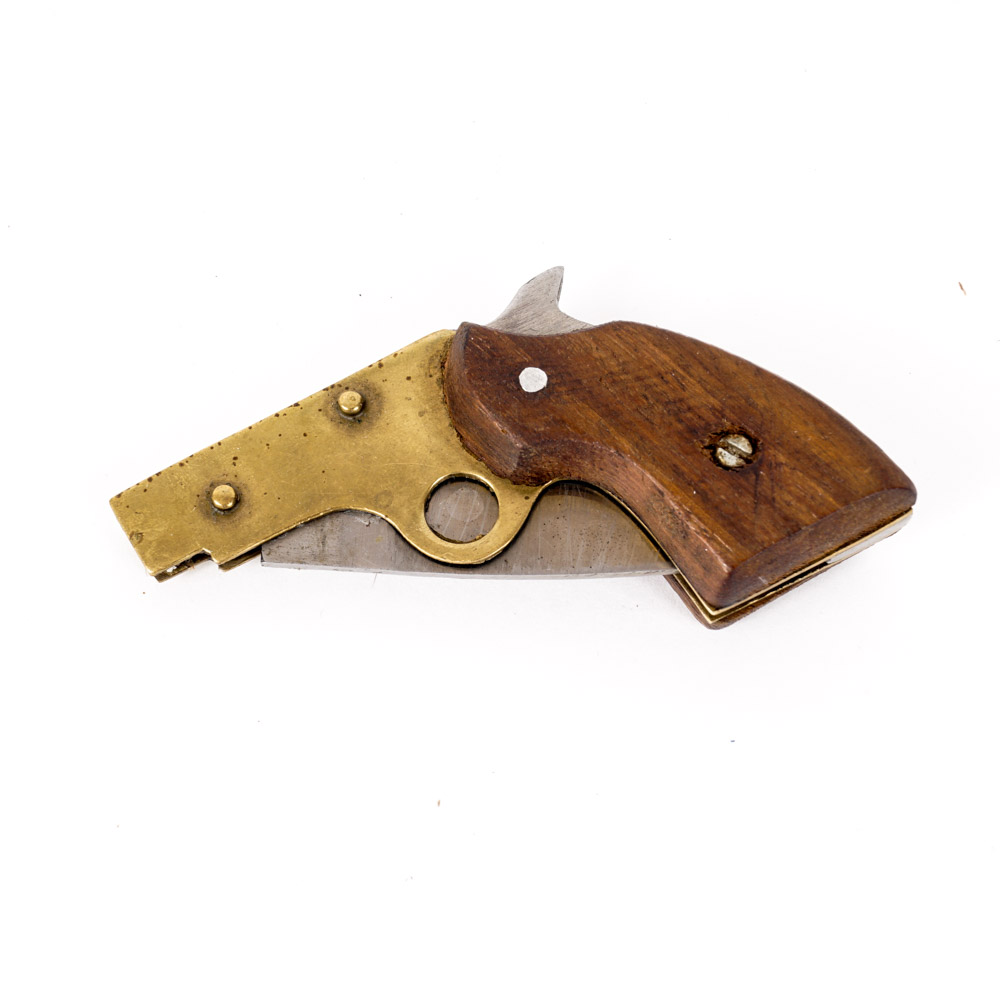 Vintage Gun-Shaped Pocket Knife