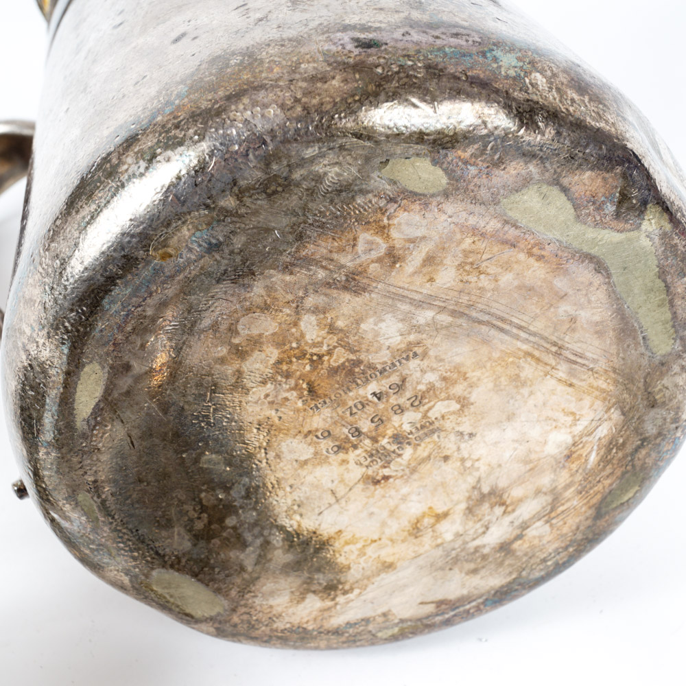 Antique Reed & Barton Silver Soldered Water Pitcher from the Fairmont Hotel