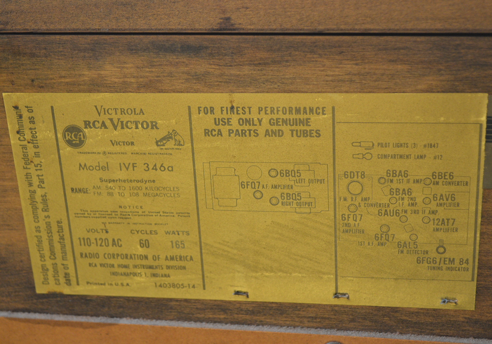 Mid-Century RCA Victor Console Stereo Cabinet