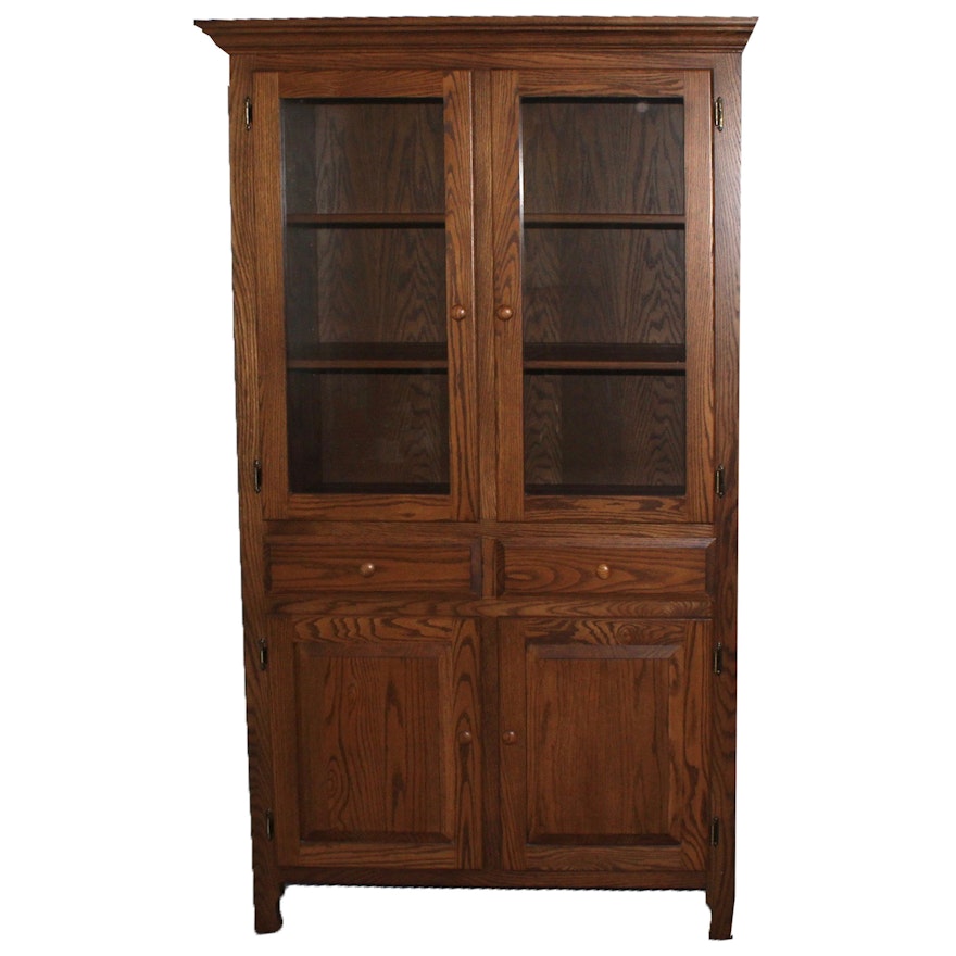 Oak Cupboard with Glass Doors