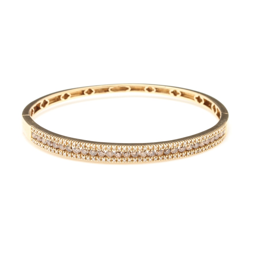 Effy 14K Yellow Gold 1.95 CTW Diamond Bangle Bracelet