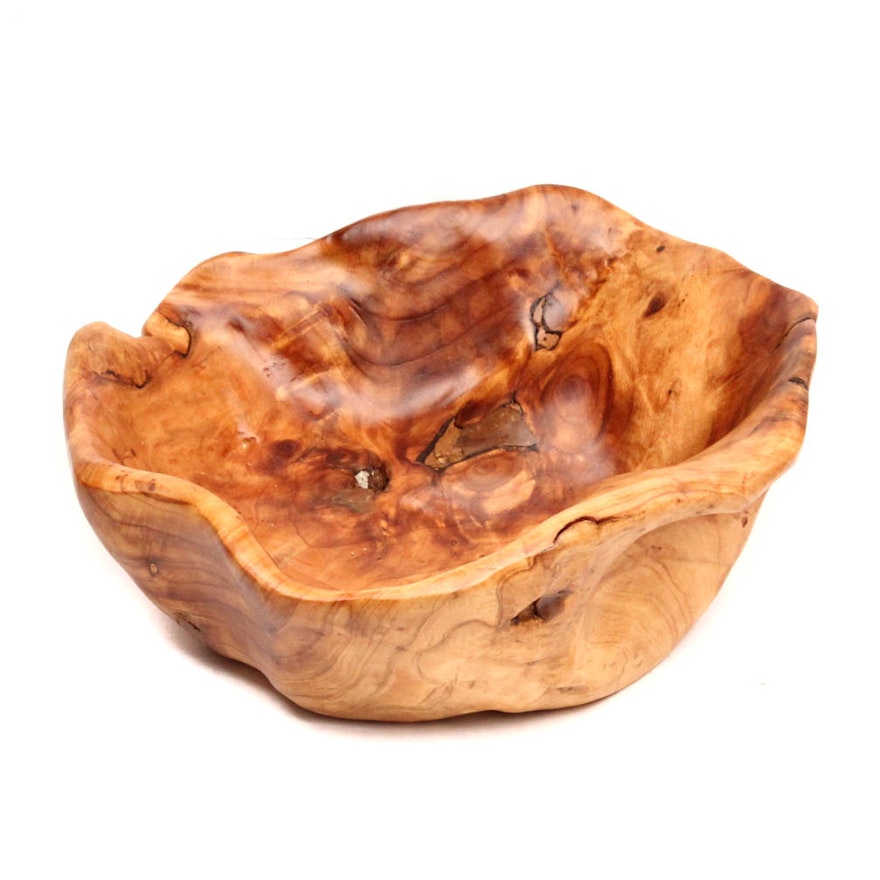 Chinese Hand-Crafted Shan Mu Root Wood Bowl