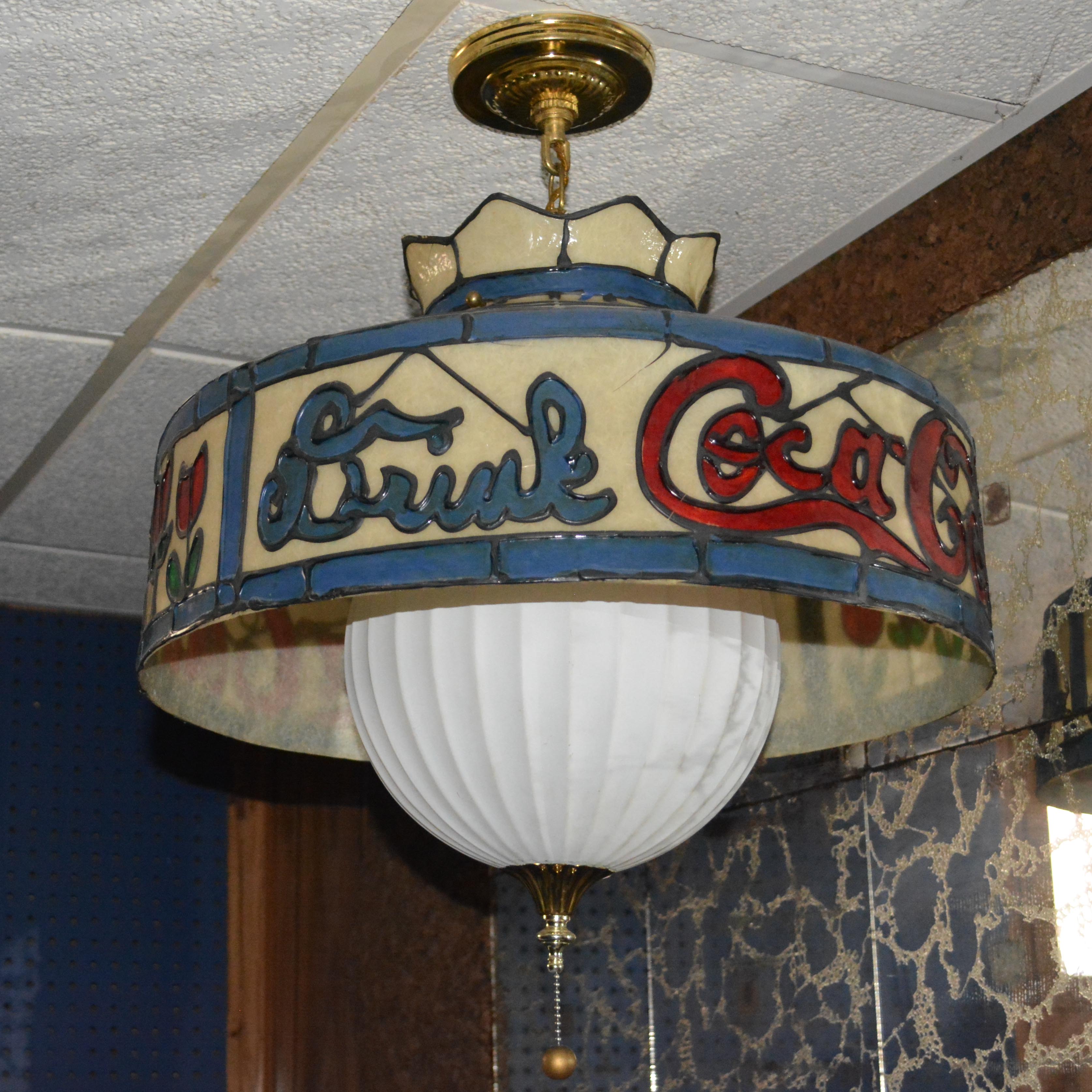 "Drink Coca-Cola" Ceiling Light Fixture