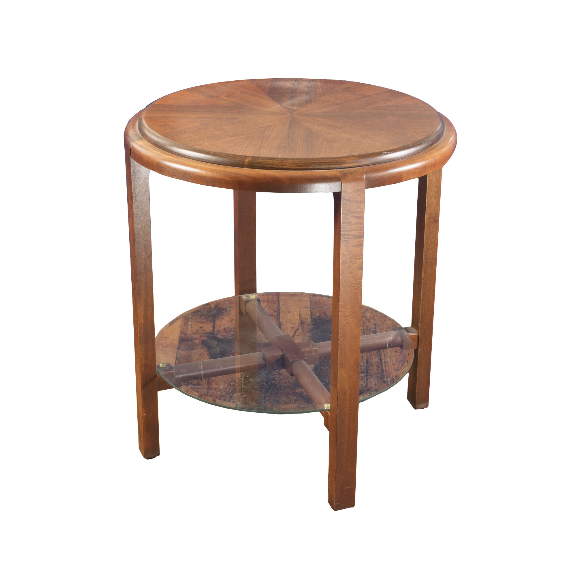 Walnut Parquet Round Table