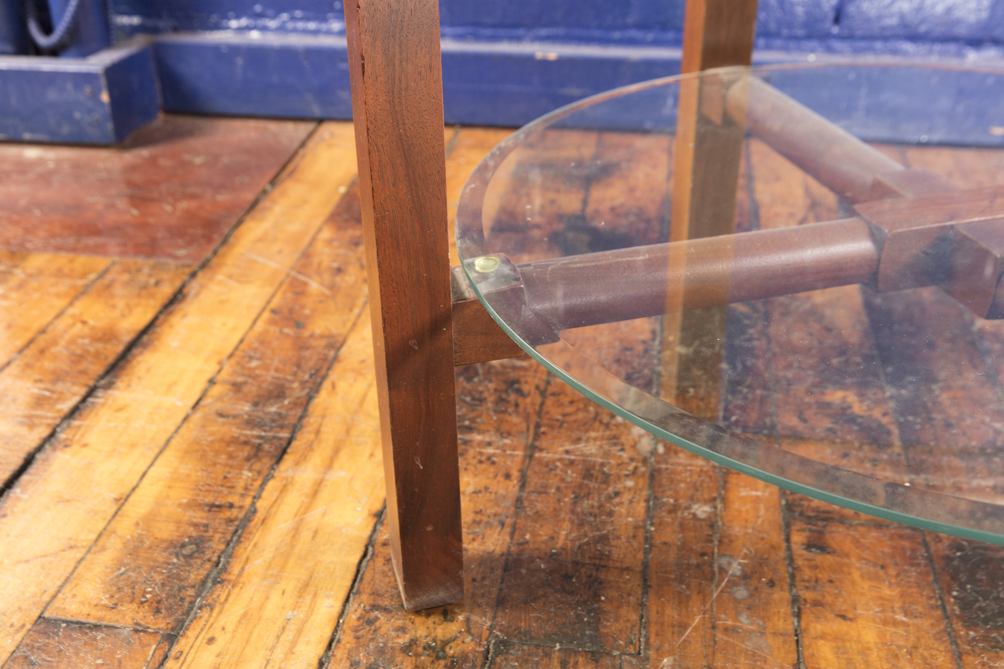 Walnut Parquet Round Table