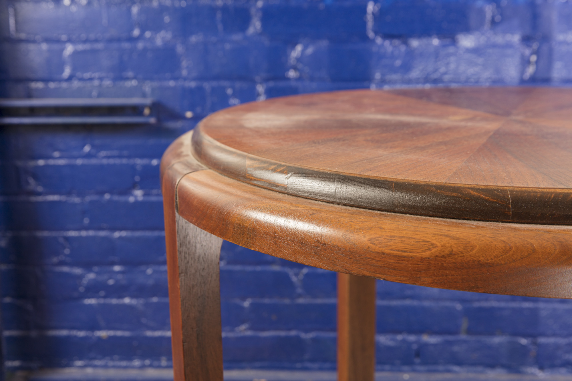 Walnut Parquet Round Table