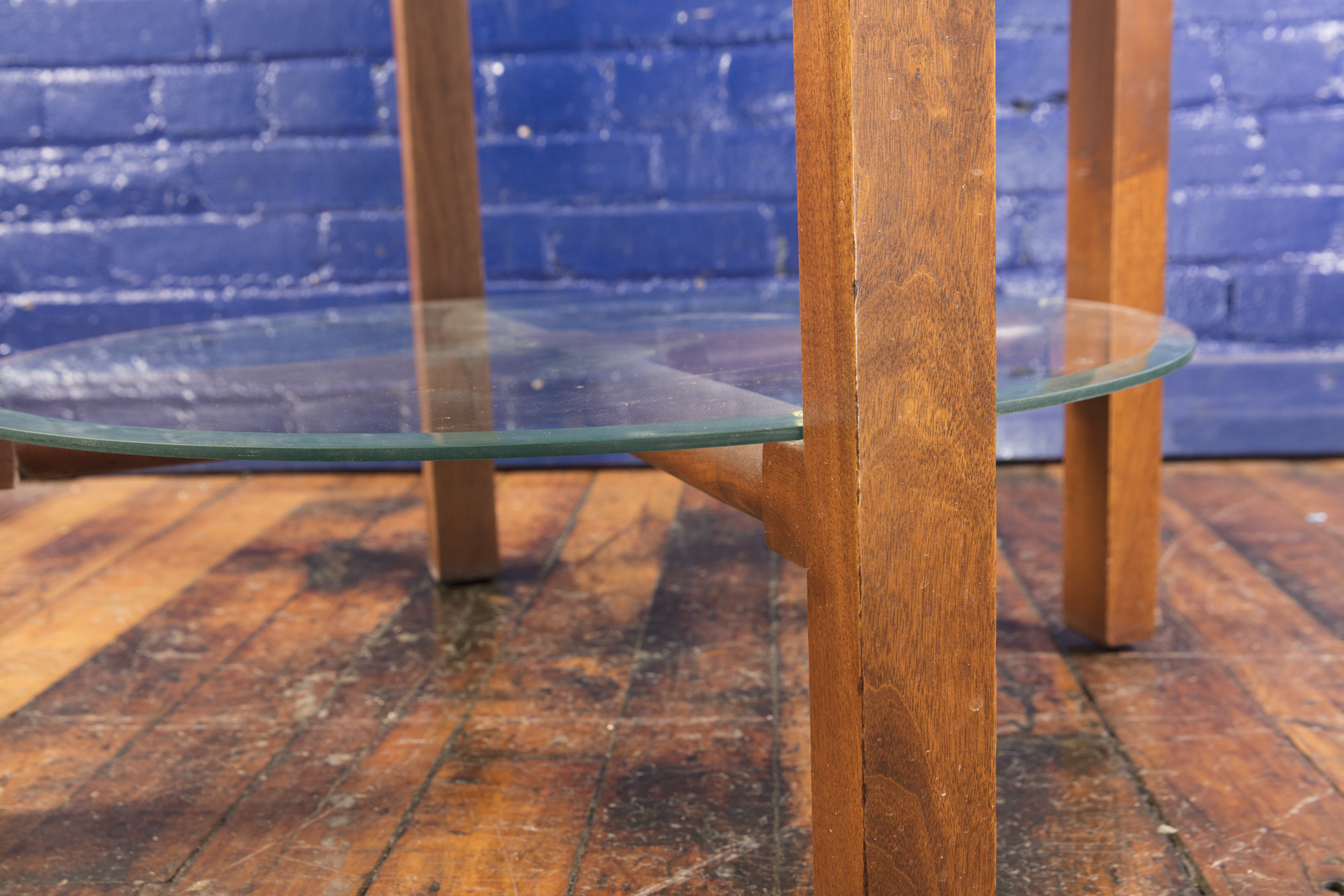 Walnut Parquet Round Table