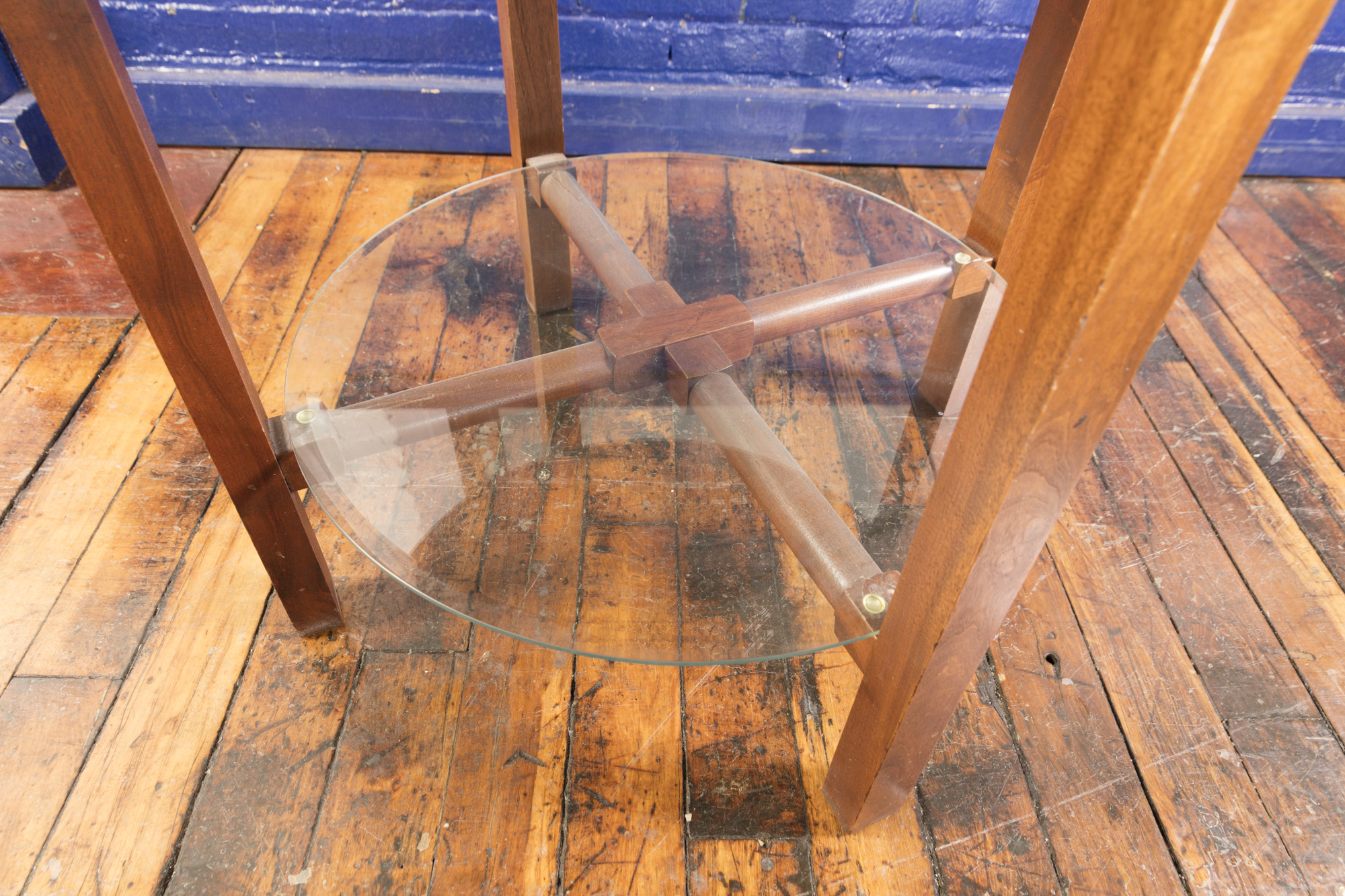 Walnut Parquet Round Table