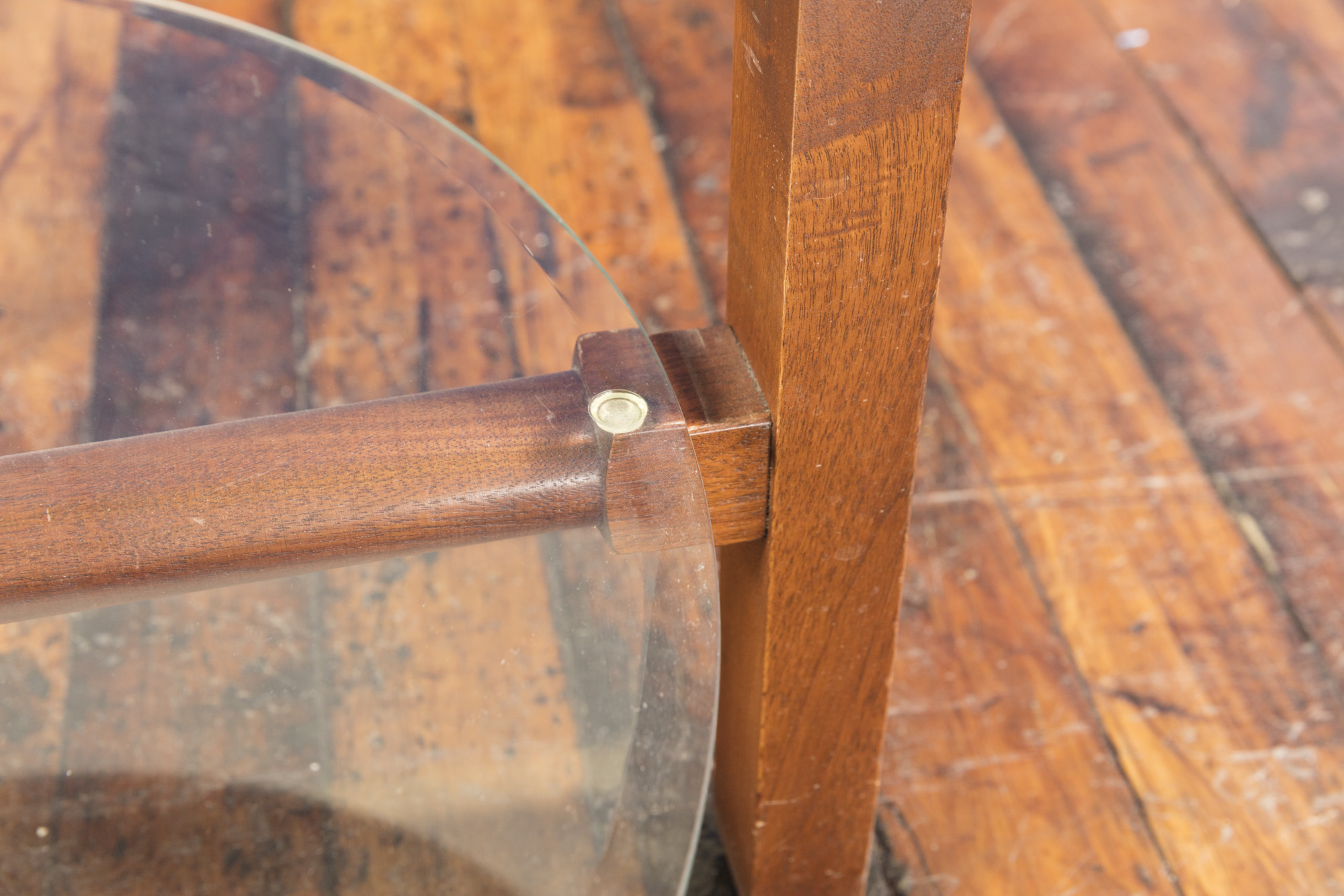 Walnut Parquet Round Table