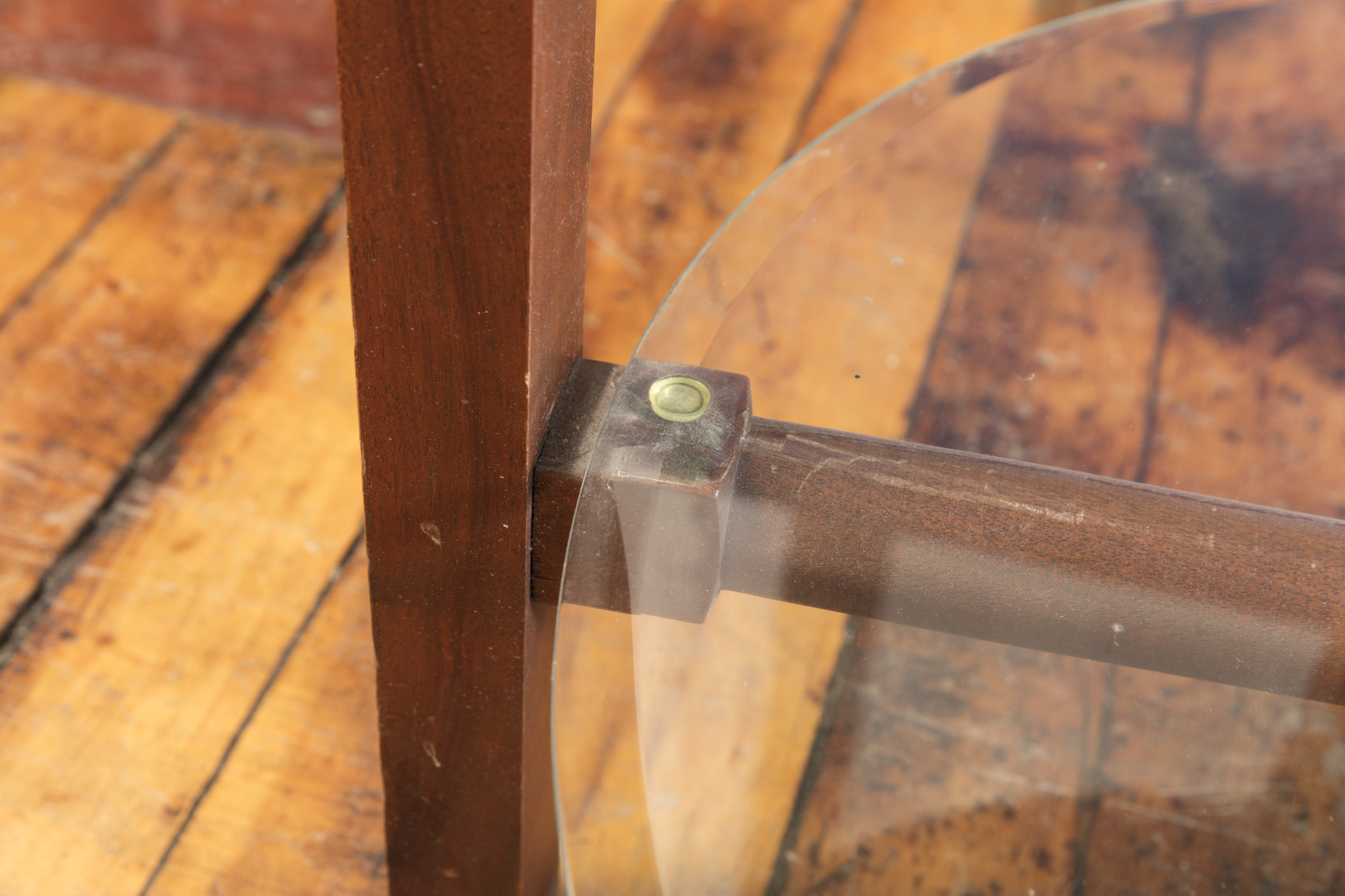 Walnut Parquet Round Table