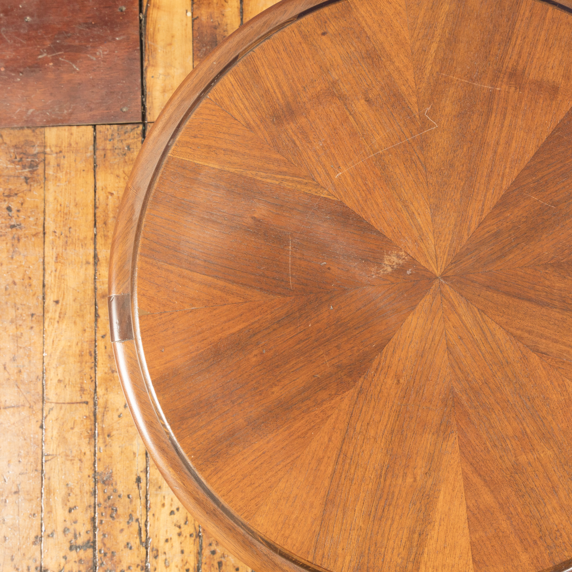 Walnut Parquet Round Table