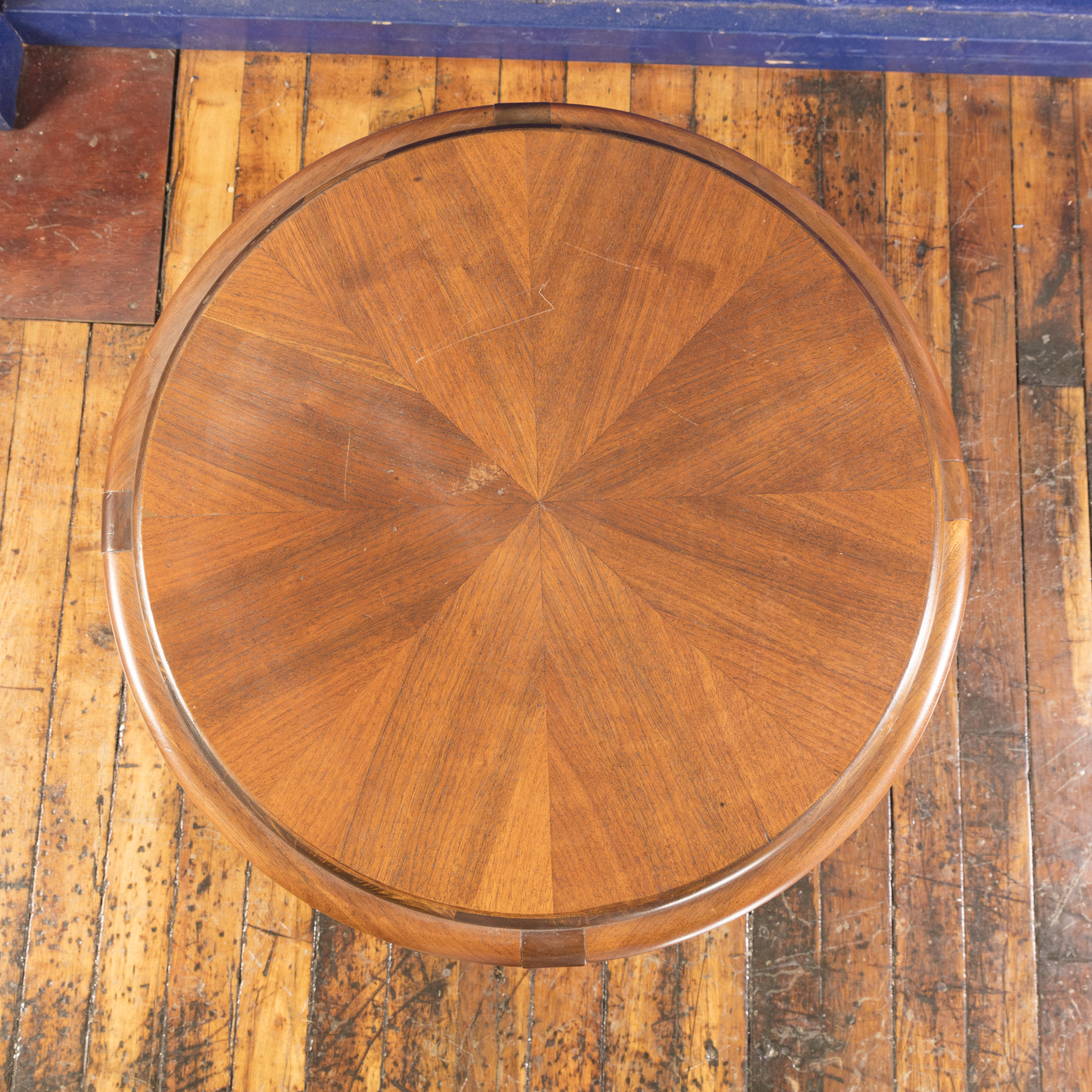 Walnut Parquet Round Table