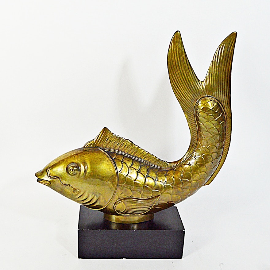 Vintage Brass Fish Sculpture