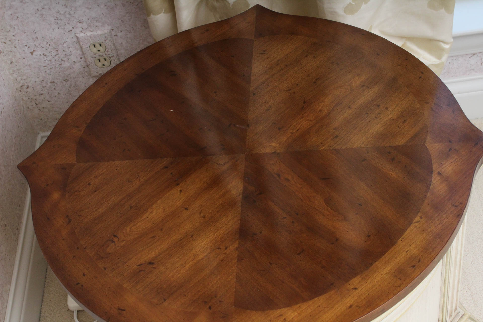 Solid Wood Quatrefoil Side Table