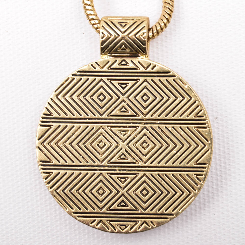 House of Harlow Gold Tone and Leather Pendant Necklace