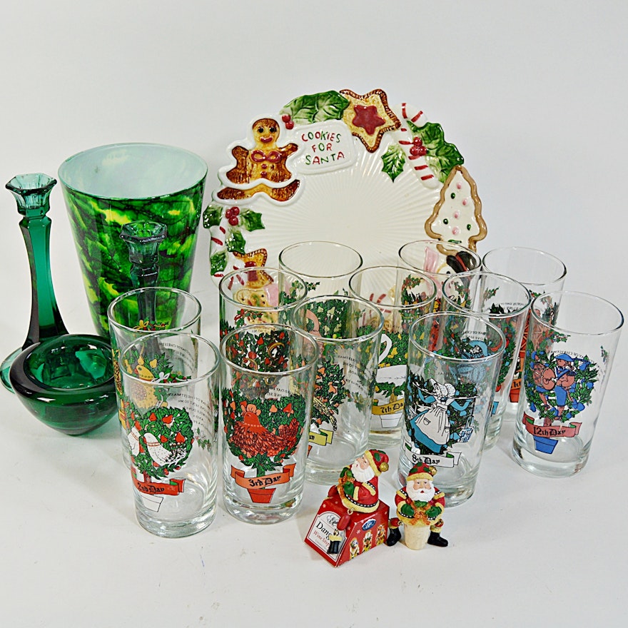 Christmas Glassware Set, Tableware and Vases