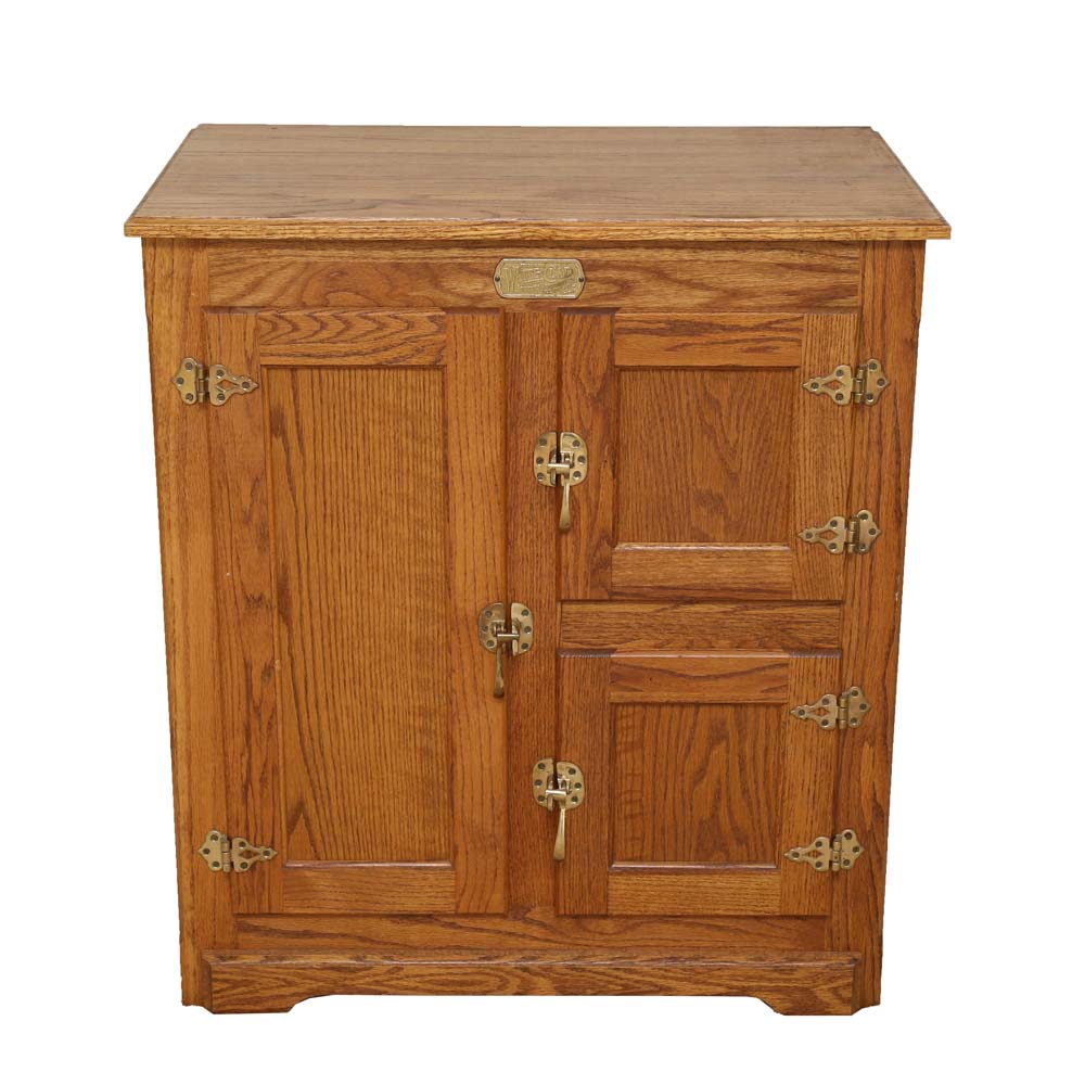 Oak Ice Box Style Cabinet by White Clad