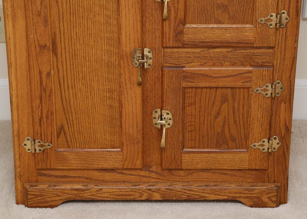 Oak Ice Box Style Cabinet by White Clad