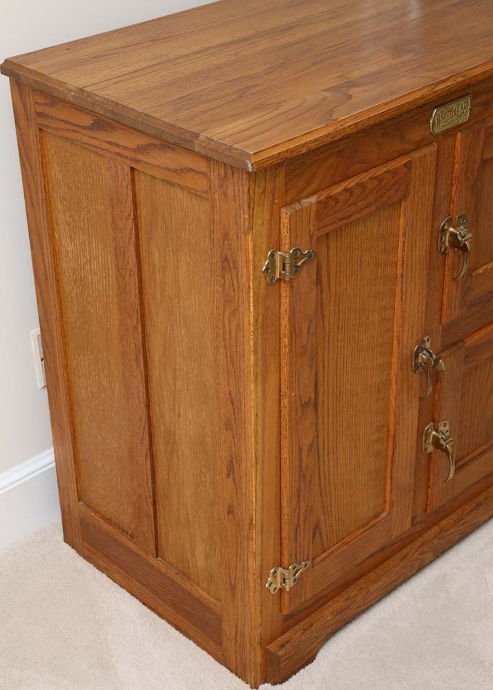 Oak Ice Box Style Cabinet by White Clad
