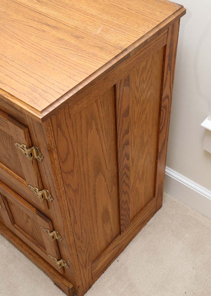 Oak Ice Box Style Cabinet by White Clad