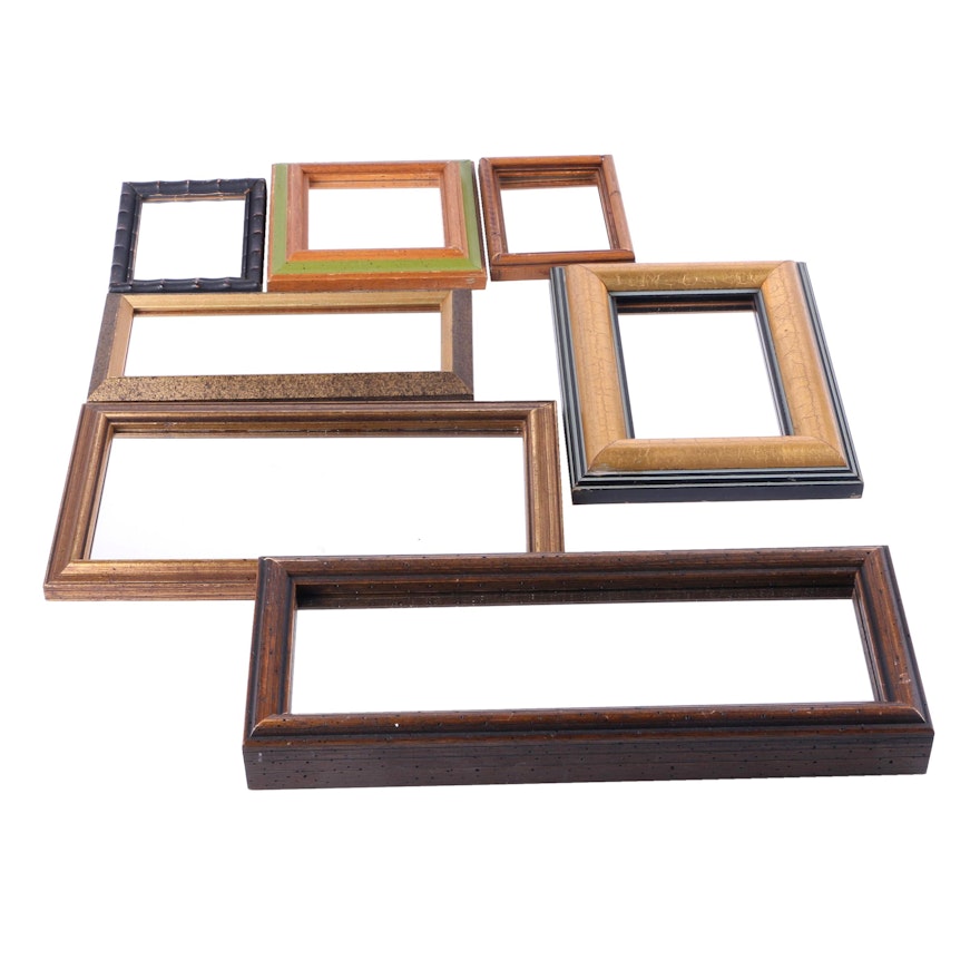 Assorted Wood Framed Wall Mirrors