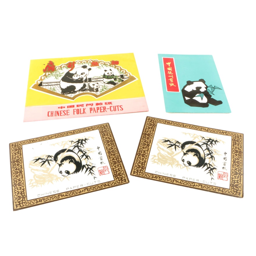 Chinese Folk Art Style Cut Paper Panda Booklets