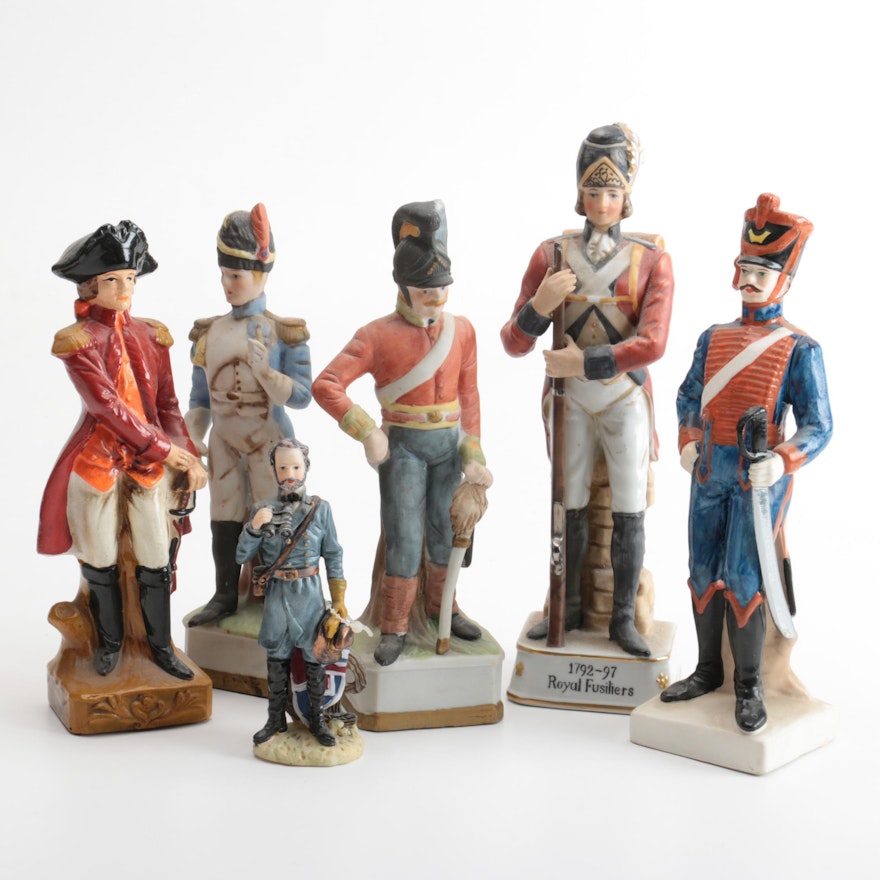 Ceramic Military Figurines of 18th and 19th Century Officers